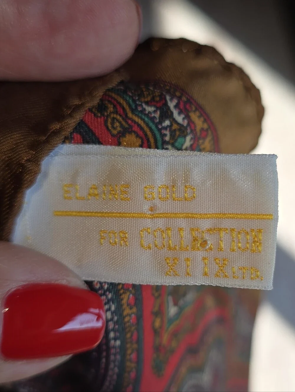 Vintage Elaine Gold for Collection XIIX 100% Silk Paisley Scarf